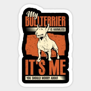 My Bullterrier Is Harmless Dog Lover Gift Sticker